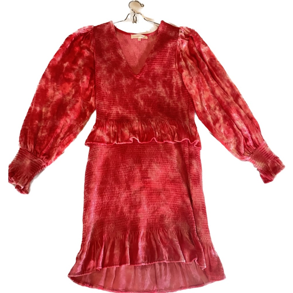 Loveshack Fancy Evan Velvet Flounce Dress